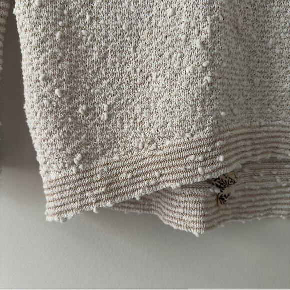 Anthropologie Akemi + Kin Cream Gray White Ribbon Embellished Knit Sweater Top - Picture 9 of 14